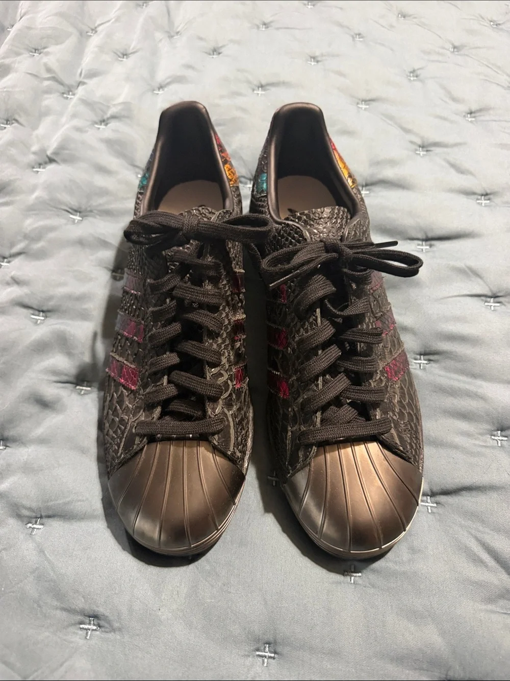 Adidas Bowie Metallic Reptile Shell Toe